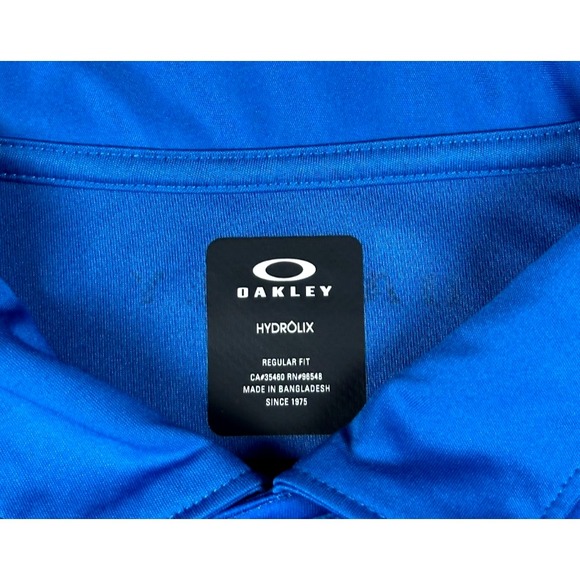 Oakley Hydrolix Polo Shirt Mens Medium Blue Short Sleeve Regular Fit Golf Casual - Picture 5 of 10